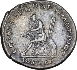 reverse: Trajan (98-117).. AR Denarius. “Dacia Capta” commemorative, 108-109