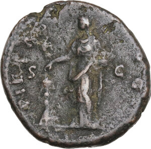 reverse: Diva Faustina I (after 141 AD).. AE As, 141 AD