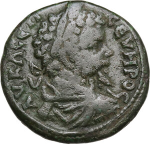 obverse: Septimius Severus (193-211).. AE Tetrassarion, Marcianopois mint (Moesia Inferior), Julius Faustinianus legatus consularis, 207-210