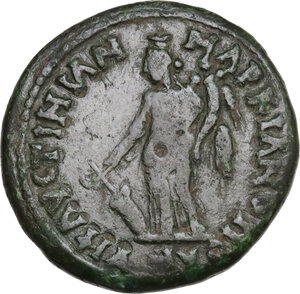 reverse: Septimius Severus (193-211).. AE Tetrassarion, Marcianopois mint (Moesia Inferior), Julius Faustinianus legatus consularis, 207-210