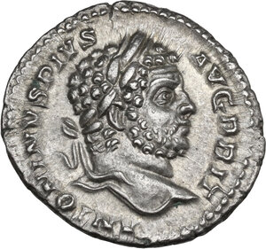 obverse: Caracalla (198-217). AR Denarius, 212-213