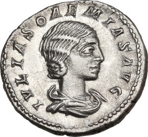 obverse: Julia Soemias, mother of Elagabalus (died 222 AD).. AR Denarius. Struck under Elagabalus, 218-220