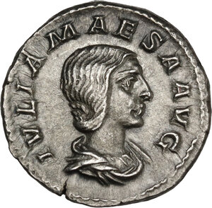 obverse: Julia Maesa, grandmother of Elagabalus (died 225 AD).. AR Denarius. Struck under Elagabalus, 218-220