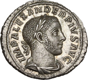 obverse: Severus Alexander (222-235 AD). AR Denarius, 232 AD