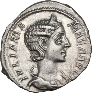 obverse: Julia Mamaea, mother of Severus Alexander (died 225 AD).. AR Denarius. Struck under Severus Alexander, 227 AD