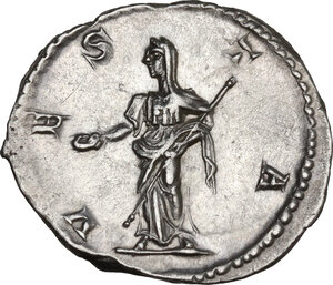 reverse: Julia Mamaea, mother of Severus Alexander (died 225 AD).. AR Denarius. Struck under Severus Alexander, 227 AD
