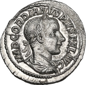 obverse: Gordian III (238-244). AR Denarius, 241 AD