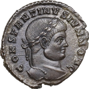 obverse: Constantine II as Caesar (317-337).. AE Follis, Treveri mint, 323-4 AD