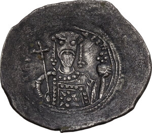 reverse: Alexius I Comnenus (1081-1118).. BI Aspron Trachy, Constantinople mint. Struck 1092/3-1118