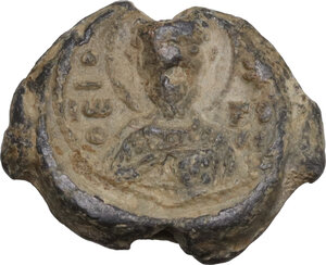 obverse: Anonymous, strategos and protospatharios (10th-12th centuries).. Lead seal
