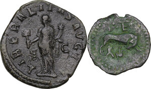 reverse: The Roman Empire. Lot of two (2) AE coins