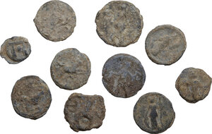obverse: Leads from Ancient World.. Multiple lot of ten (10) unclassified PB Tesserae