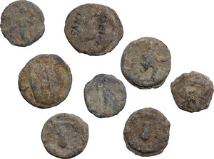 obverse: Leads from Ancient World.. Multiple lot of eight (8) unclassified PB Tesserae