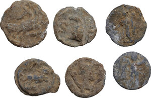 obverse: Leads from Ancient World.. Multiple lot of six (6) unclassified PB Tesserae