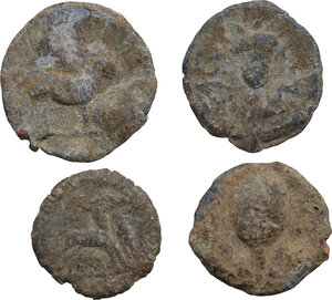 obverse: Leads from Ancient World.. Multiple lot of four (4) unclassified PB Tesserae