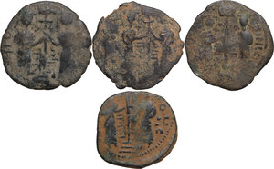 reverse: Zangids of Aleppo. Lot of (four) 4 coins AE Dirham, [Halab] mint, undated issue