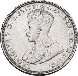 obverse: Australia.  George V (1910-1936). AR Shilling 1916, Melbourne mint