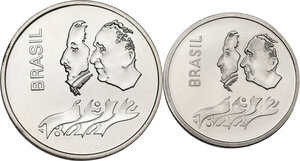 obverse: Brazil.  Republic. Lot of two (2) coins: 20 cruzeiros and 1 cruzeiro 1972
