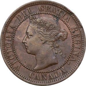 obverse: Canada.  Victoria (1837-1901). AE Cent 1891, London mint