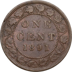 reverse: Canada.  Victoria (1837-1901). AE Cent 1891, London mint
