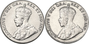 obverse: Canada.  George V (1910-1936).. 5 Cents 1928, sold with 5 Cents 1927 in high preservation