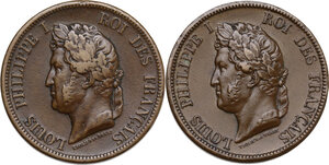 obverse: France.  Charles X (1824-1830).. Lot of two (2) coins: 10 cent 1839 and 1841