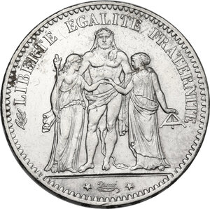 obverse: France.  Republic. 5 francs 1876 A, Paris mint