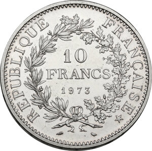reverse: France.  Republic. 10 francs 1973