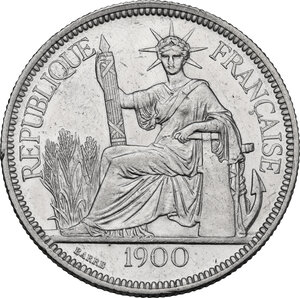 obverse: French Indochina. AR Piastre de commerce 1900 A