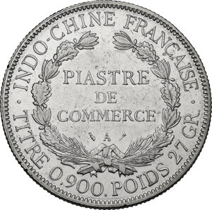 reverse: French Indochina. AR Piastre de commerce 1926 A