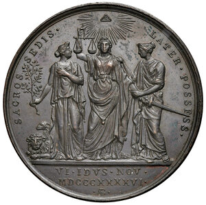 reverse: Roma. Pio IX (1846-1878). Medaglia anno I/1846 AE gr. 47,68 diam. 43 mm. Opus Giuseppe Cerbara. Per il possesso del Laterano. Bartolotti I-35. FDC