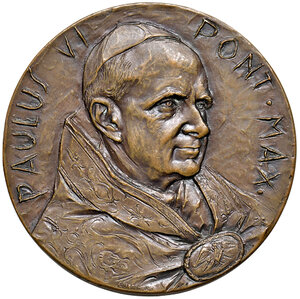 obverse: Roma. S. Paolo VI (1963-1978). Medaglia 1972 AE gr. 34,62 diam. 44 mm. Opus Enrico Manfrini. Per la visita a Venezia. Rara. FDC
