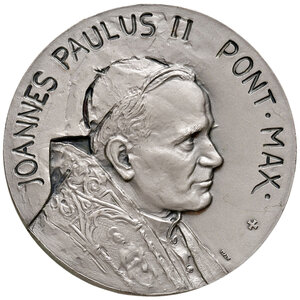 obverse: Roma. S. Giovanni Paolo II (1978-2005). Medaglia AE argentato gr. 83,84 diam. 51 mm. Opus Cimarosti. Le Basiliche patriarcali. FDC