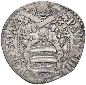 obverse: Ancona. Paolo IV (1555-1559). Giulio AG gr. 3,00. Muntoni 42. Berman 1046. Dubbini-Mancinelli pag. 141 (2° tipo). MIR 1034/5. Villoresi 267. BB