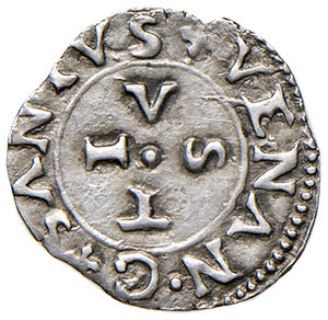reverse: Camerino. Giulia Varano (1527-1534). Bolognino (sigla G) AG gr. 0,40. CNI 49. q.SPL