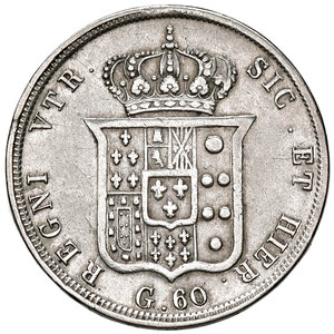 reverse: Napoli. Ferdinando II di Borbone (1830-1859). Da 60 grana 1836 AG. Pagani 232. Pannuti-Riccio 94. MIR 505/1. BB