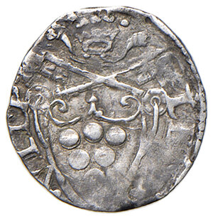 obverse: Roma. Clemente VII (1523-1534). Baiocco (segno C; Girolamo Ceuli, zecchiere) AG gr. 0,47. Muntoni 69 var. (cimasa senza palmetta). Berman 853. MIR -. Rarissimo. BB
