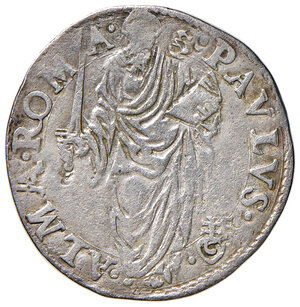 reverse: Roma. Paolo IV (1555-1559). Giulio (segno C; Girolamo Ceuli, zecchiere) AG gr. 2,97. Muntoni 15. Berman 1040. MIR 1026/4. BB
