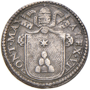 obverse: Roma. Alessandro VII (1655-1667). Mezzo grosso AG gr. 0,65. Muntoni 30. Berman 1912. MIR 1858/5. BB
