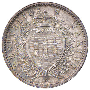 obverse: Repubblica di San Marino. I periodo: 1864-1938. Da 50 centesimi 1898 AG. Pagani 369. FDC