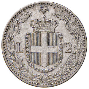 reverse: Savoia. Umberto I re d’Italia (1878-1900). Da 2 lire 1898 AG. Pagani 599. MIR 1102c. Rara. BB