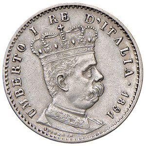 obverse: Savoia. Umberto I re d’Italia (1878-1900). Monetazione per la colonia Eritrea. Lira 1891 AG. Pagani 635. MIR 1112b. Buon BB