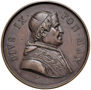obverse: Roma. Pio IX (1846-1878). Medaglia AE gr. 19,98 diam. 37,5 mm. Opus L.T.. Gesù e S. Pietro. q.FDC