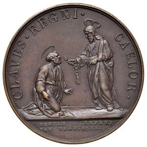 reverse: Roma. Pio IX (1846-1878). Medaglia AE gr. 19,98 diam. 37,5 mm. Opus L.T.. Gesù e S. Pietro. q.FDC