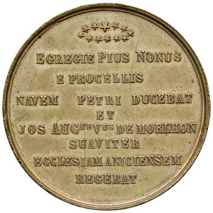 reverse: Roma. Pio IX (1846-1878). Medaglia 1853 AE gr. 30,00 diam. 43,5 mm. Opus autore sconosciuto. Per l Immacolata Concezione. Migliore di BB