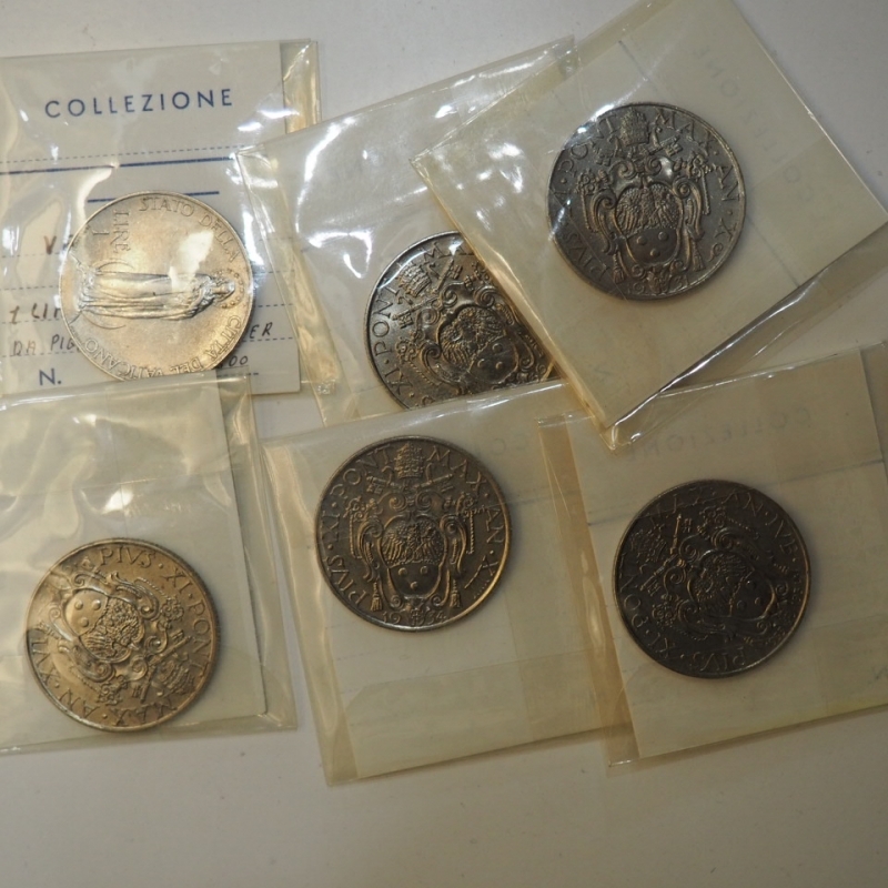 obverse: VATICANO -LOTTO Pio XI 6 monete da 1 Lira tutte diverse,Da esaminare
