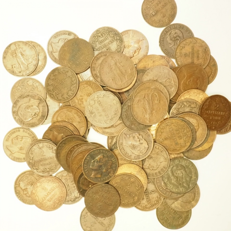 obverse: REGNO D ITALIA - Lotto di 2 Centesimi Varie Date quasi 100 pezzi dei 3 regnanti in conservazioni miste. Da Esaminare