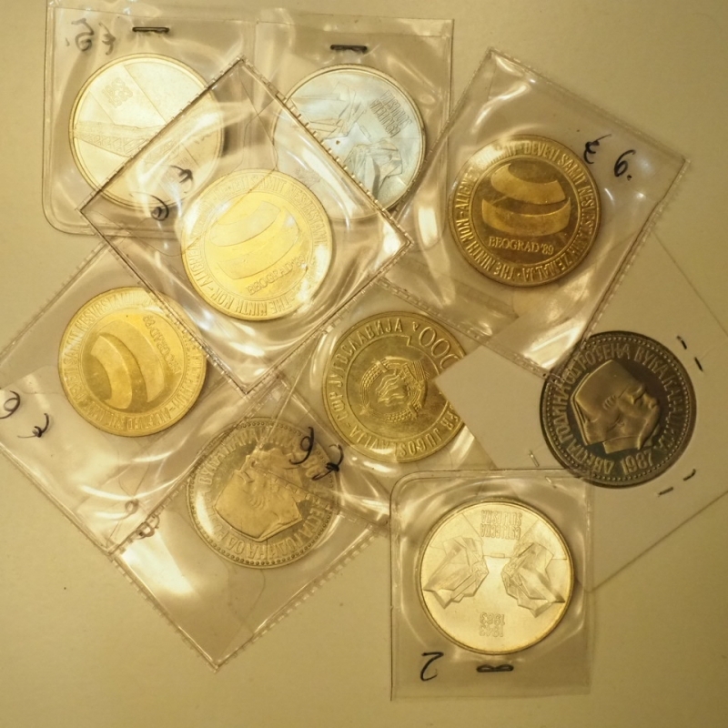 obverse: Jugoslavia - Lotto di 9 monete poco comuni tra cui 50 e 100 dinara commemorativi. Da Esaminare