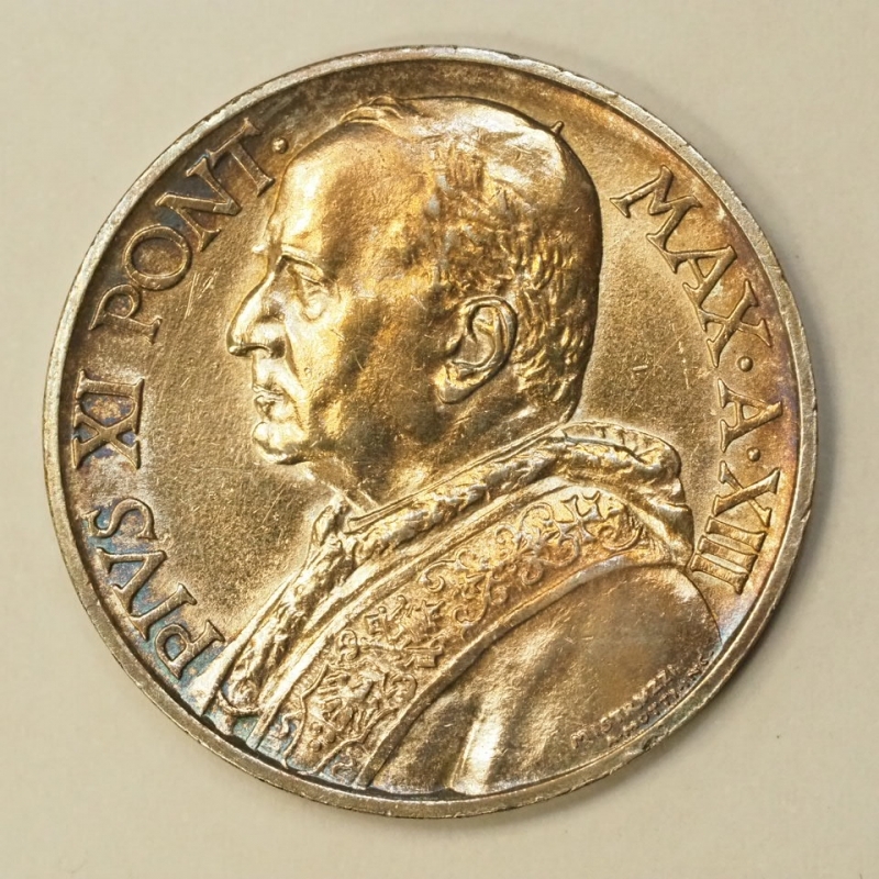 obverse: Vaticano - Pio XI (1929-1938) 10 Lire in Argento 1934 XIII