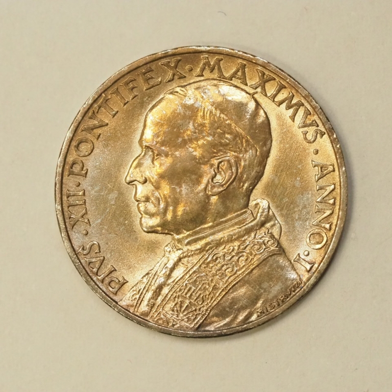 obverse: Vaticano - Pio XII (1939-1958) 5 Lire in Argento 1939